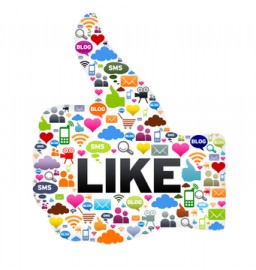 Image of a thumbs up sign comprised of social media icons to illustrate a welcome from Nancy Clairmont Carr